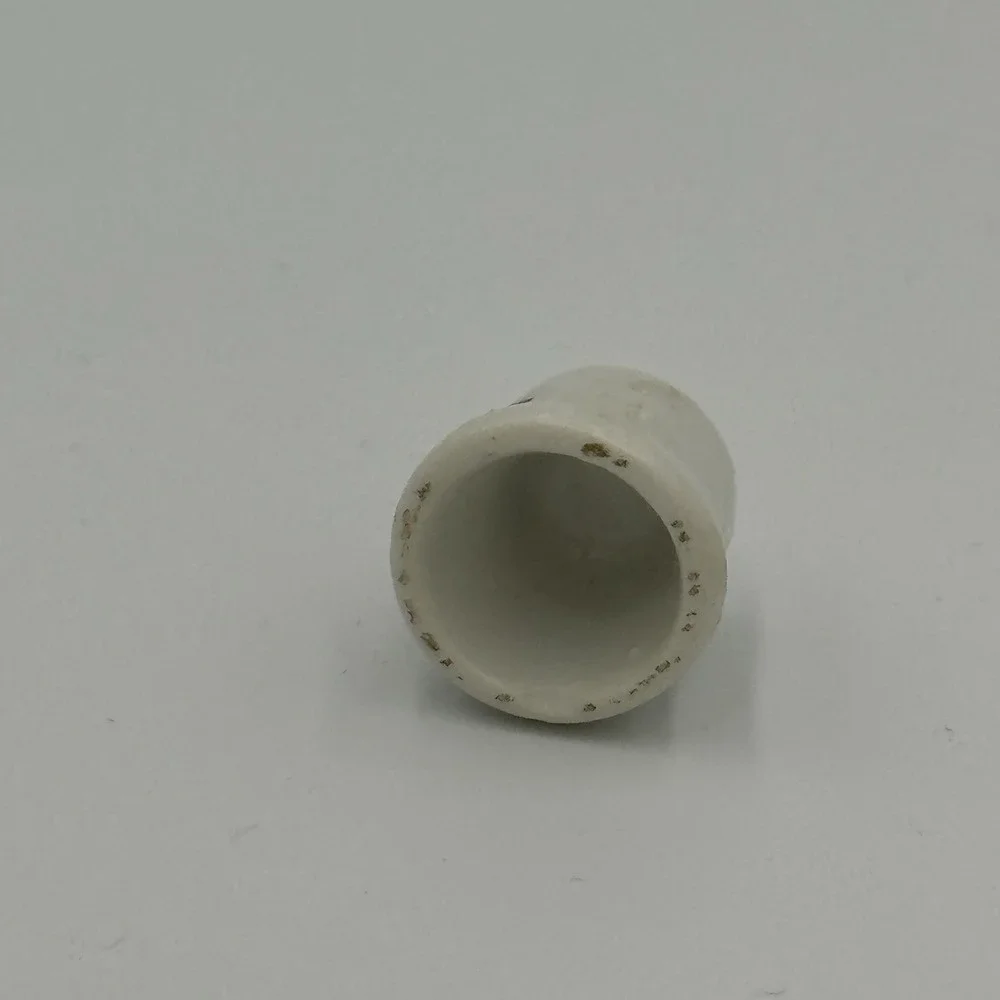 Daisy Flowers Orange‎ Red Thimble Porcelain Vintage 1